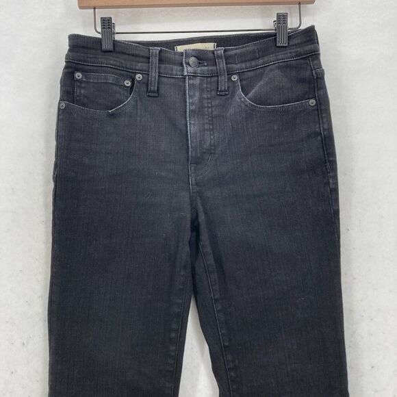 Madewell Kick Out Jeans Women's 27 Black Stretch Denim‎ Mid Rise Bootcut Boho - Picture 2 of 14